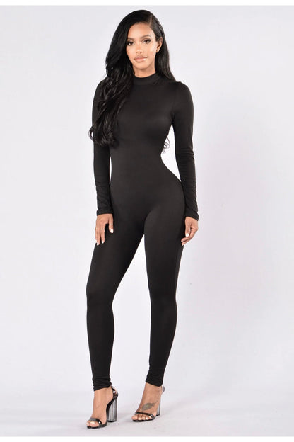 Frisky Feline Jumpsuit - Black